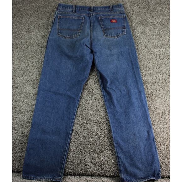 Dickies Jeans Mens 36x36 Blue Regular Straight Fit 5-Pocket Denim Actual 34x34 - Picture 9 of 9